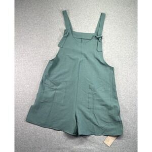 Emery Rose Shein Women's Romper Jumpsuit With Pockets Sz Large Green Cottagecore
